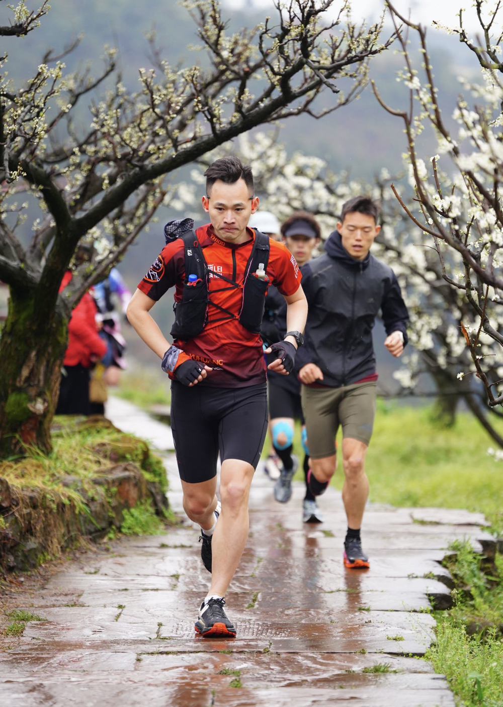 跑者们在山间小道上驰骋