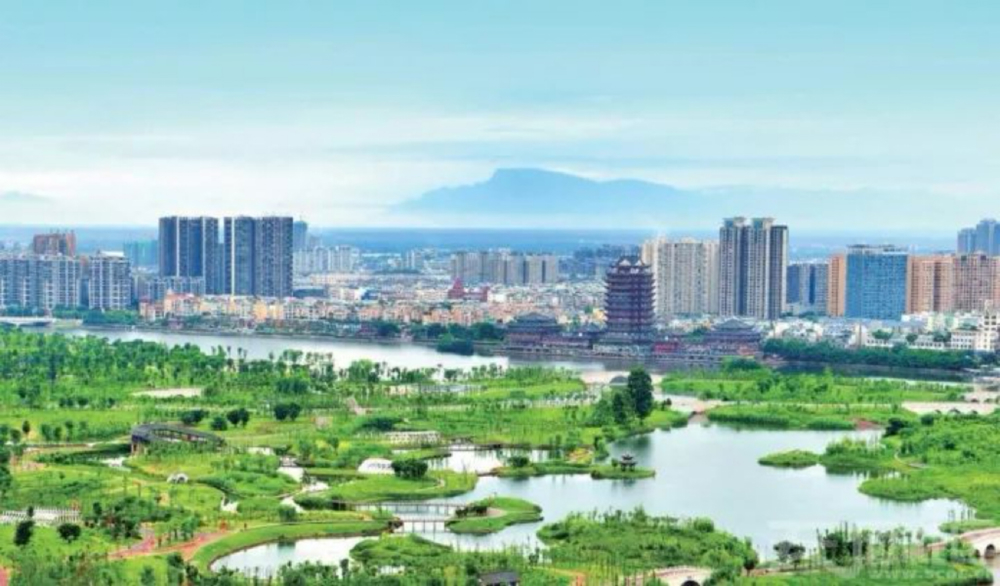 图为眉山东坡城市湿地公园