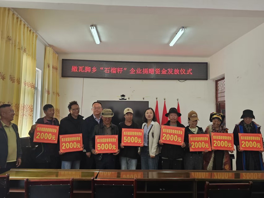 捐赠资金发放仪式现场（省国资委供图）
