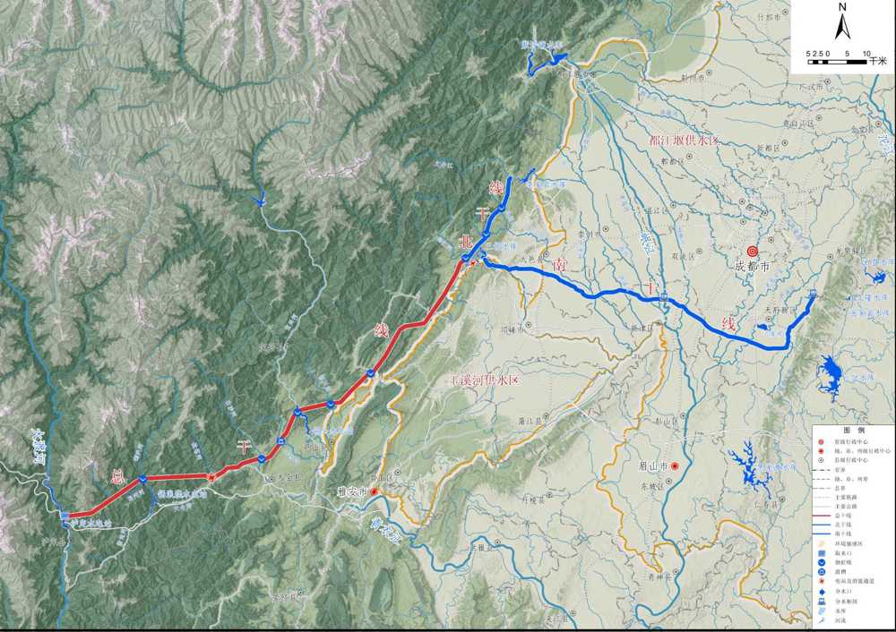 引大济岷工程总布置图（省水利厅供图）