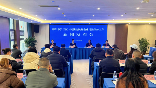德阳罗江区罗江法院召开新闻发布会介绍民营企业司法保护工作成果