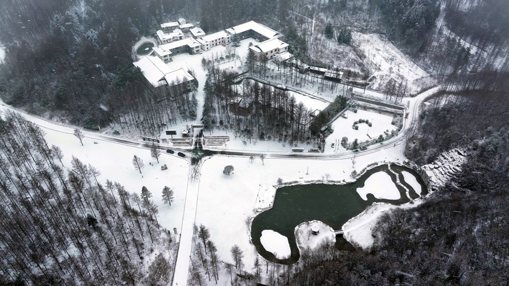 雪落曾家山，鸳鸯池森林公园美不胜收