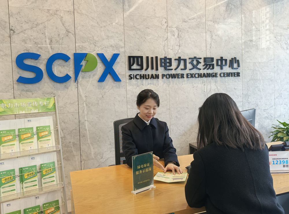 四川电力交易中心工作人员为企业代表讲解绿电交易规则。 四川电力交易中心 供图