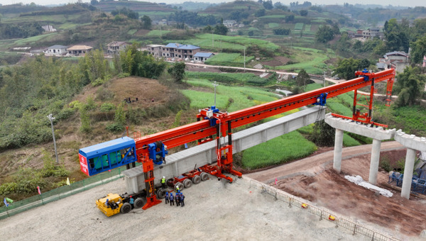 自永高速公路SG1标进入架梁施工阶段