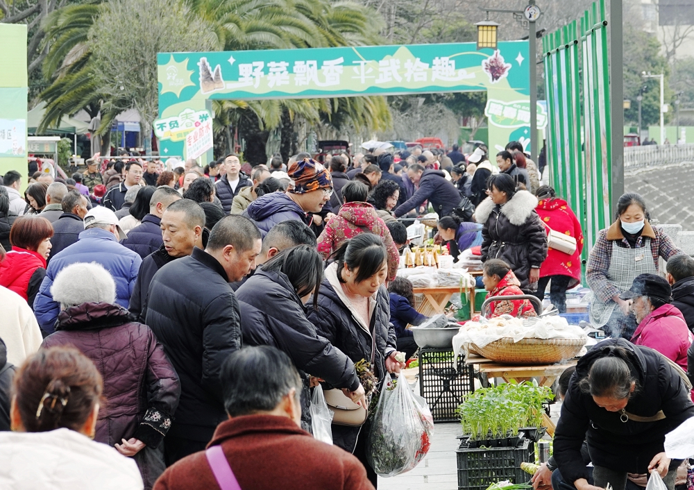 热闹的野菜集市