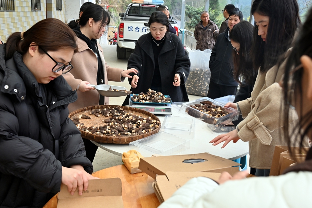 工作人员现场打包发货