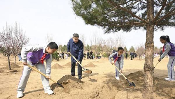 习近平在参加首都义务植树活动时强调 为山川大地增添锦绣 让中国式现代化底色更加亮丽