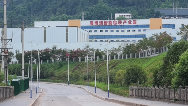 园区道路安装的太阳能路灯